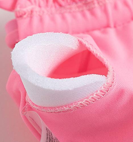 Bikinx Womens Sexy Thong Bikini Set Ruffle Hot Pink Swimsuit Micro Bandeau 2 Piece Bathing Suit Smocked Bikini Tops #TOP5