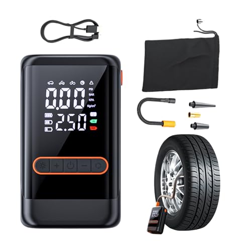 Bomba de aire de neumáticos para automóviles, neumáticos para automóvil inflador | Compresor de aire portátil con manómetro | Accesorios de inflación de motocicletas para auto, ciclo, camión