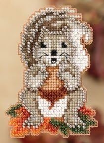 2 Item Bundle - Counted Glass Bead Kits with Charms: Squirrelly and Pinecone