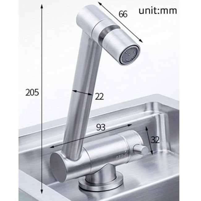 Fregadero para RV, Fregadero de Cocina de Acero Inoxidable, Lavabo con Tapa de Grifo plegada, Fregadero Rectangular con Tapa, para Caravana, Remolque (43 * 45cm)