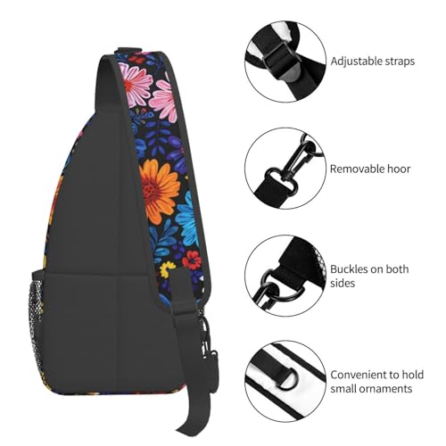 Bolso cruzado con flores coloridas para mujeres y hombres miniatura 5