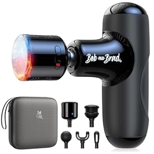 BOB AND BRAD Q2 Pro Mini Massage Gun with Heat and Cold Head, Pocket-Sized Deep Tissue Massager Gun, Portable Percussion Muscle Massager Gun, Ultra Small & Quiet Muscle Massage Gun