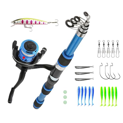 Angelset Für Kinder, 1.8m Kinderangel Starter Set, Angelrute Set...