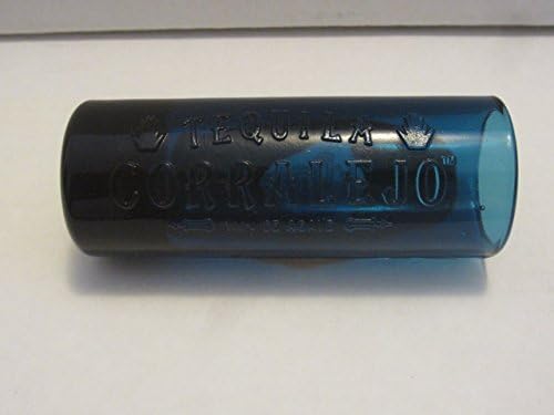 Set of 2 Corralejo Tequila Reposado Guanajuato Mexico Blue Glass Shooter Double Shot Glasses