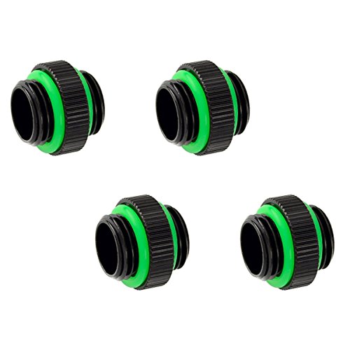 Bitspower Touchaqua G1/4" Male to Male Mini Extender Fitting, Glorious Black, 4-Pack