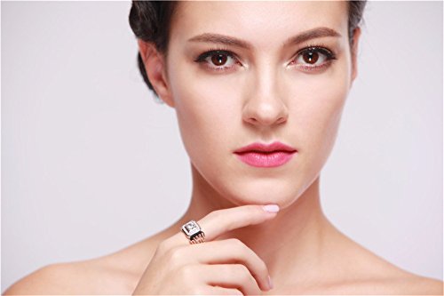 Uloveido Wide Square Brilliant Cut Platinum &Gold Plated Rings with Shiny Cubic Zirconia Luxurious Rings Wedding Band for Men JX001 Size 7 8 9 10 112