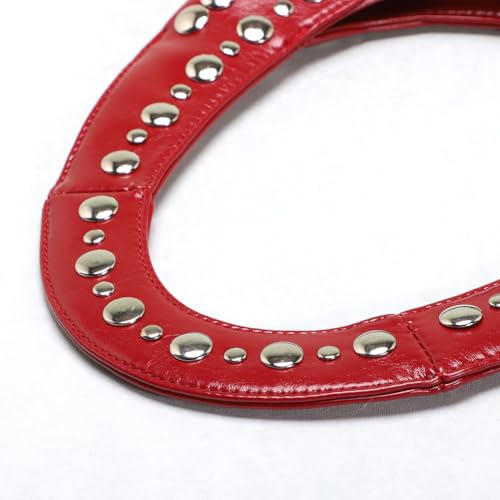 Image of CUXVA Studded Purses Y2k Shoulder Bag 90s Punk Women Small Shouder Purse PU Leather Designer Handbags