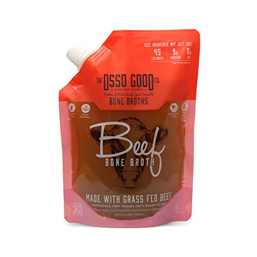 Osso Good Beef Bone Broth, 6 - 16 Ounce Pouches, High in Protein & Collagen, Ships Frozen