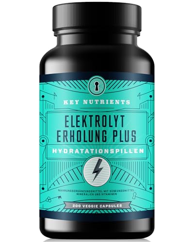 200x Hohe Effizienz - Salztabletten mit Elektrolyten, Salztabletten für Läufer - Elektrolytabletten, Salzkapseln/Tabs für LäufeKey Nutrients