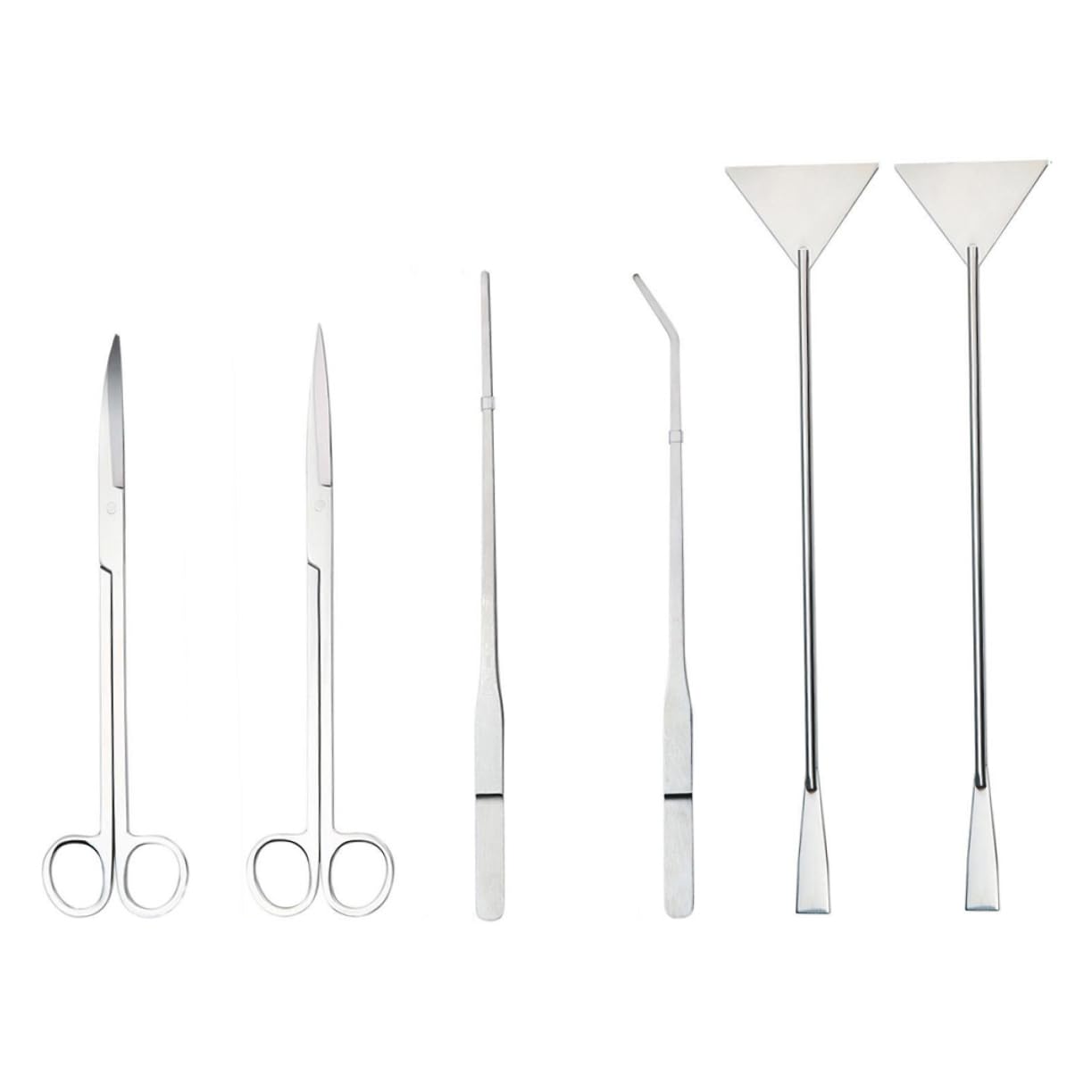 Yardwe Stainless Steel Aquarium Tool Set Plant Tweezers Scissors Cleaner for Fish Tank