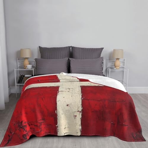 Überwurfdecke für Couch, dicke, weiche Fleece-Decken, warm, gemütlich, Klimaanlage, Steppdecke, alle Jahreszeiten, Dänemark, dänische Flagge, Decke, leicht, Flanell, flauschige Decken für Bett, Couch