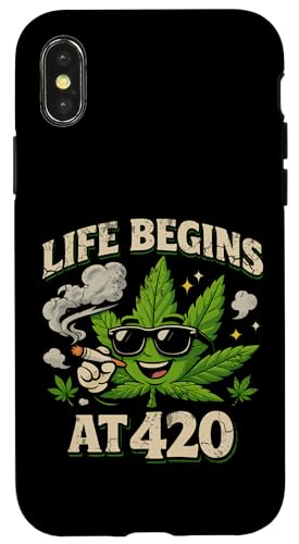 Life Begins at 420 �ʔ����喃�t�}���t�@�i�f�U�C�� �X�}�z�P�[�X iPhone X/XS �p