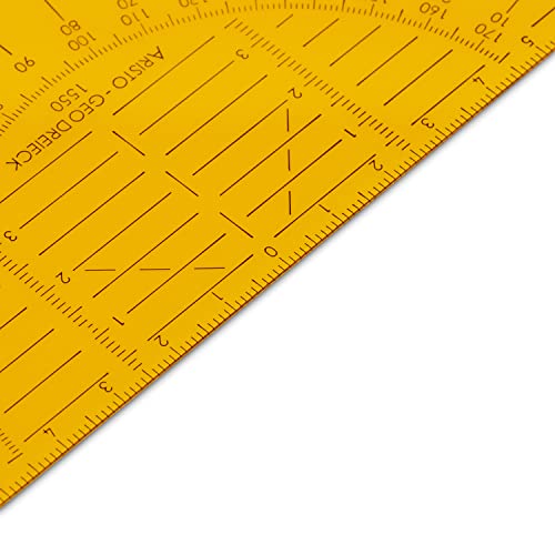 Aristo AR1550OR Geodreieck bruchsicher (Hypotenuse 16 cm, abriebfeste Tiefenprägung, biegsamer 0,75mm Vivak PET-G Kunststoff, Made in Austria) orange