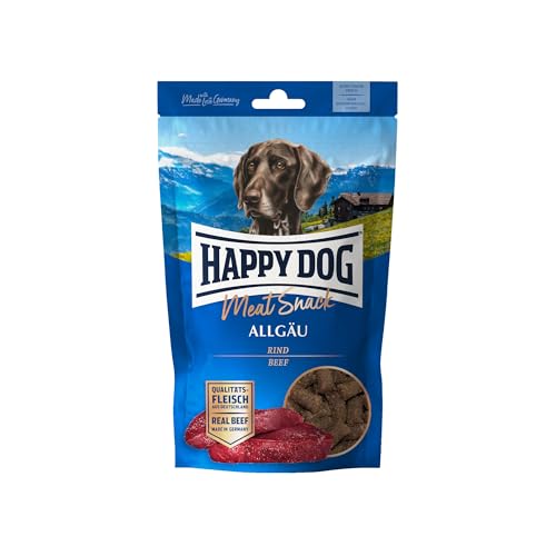 Happy Dog 60701 - Meat Snack Allgäu - Leckerli für Sensible Hunde aus getrocknetem Rindfleisch - 75 g Inhalt