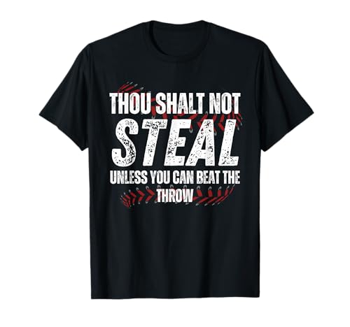Baseball Coach Baseball Gifts Thou Shall Not Steal T-Shirt