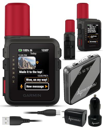 Image of Garmin inReach Mini 3 Plus Rugged Global Satellite Communicator, Touchscreen Texting, Photo & Voice Messaging, Emergency SOS Messages & Battery Up to 350 Hours w / Wearable4U Power Car /Wall Bundle