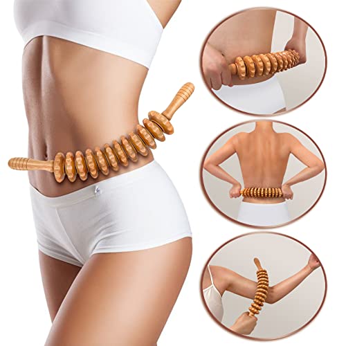 Deston Curved Massager Handheld Roller Stick, Wooden Trigger Point Manual Massager For Fascia, Cellulite, Muscle & Lymphatic Drainage, Body Therapy Massager, Muscle Belly Waist Relief Tool #TOP1