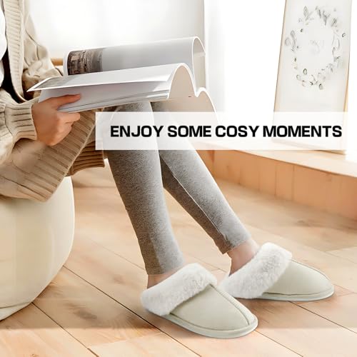 Variante de RUVVDR zapatillas casa mujer Beige algodón 40-41 EU