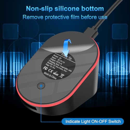 Image of Compact Magnetic Computer Mouse Charging Dock R3 for Razer Basilisk V3 Pro, Cobra Pro, Naga V2 Pro, Auto Shut-Off, Switch LED Charge Status, Anti-Slip Base, 6.6ft Cable