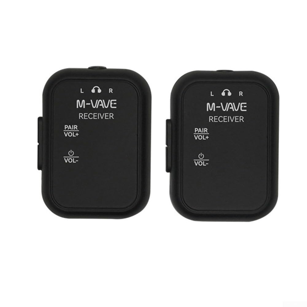 Trasmettitore Audio Wireless per m-vave WP-12 Qualità Studio 24bit 48KHz Lunga Autonomia 24h Per Musicisti Live DJ Black