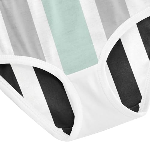 Toddler Girl Briefs, Vertical Stripes Black Girls' Cotton Brief Underwear, 2T–8 Years4