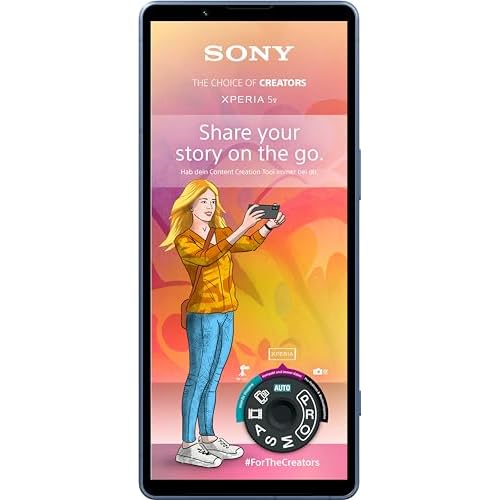 Sony Xperia 5 V (6,1 Zoll, 21:9, HDR OLED 120Hz, Next Gen Sensor & ZEISS, 3,5 mm Klinke, IP65/68) 24+12 Monate Garantie [Amazon Exklusiv] Blau