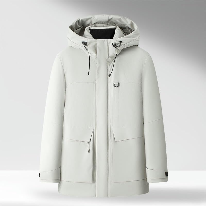Doudoune chaude à capuche pour homme veste d'hiver patchwork - 2