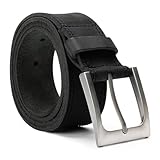 Men's Two Row Stitch Leather Belt Handmade by Hide & Drink :: Charcoal Black (Size 32)