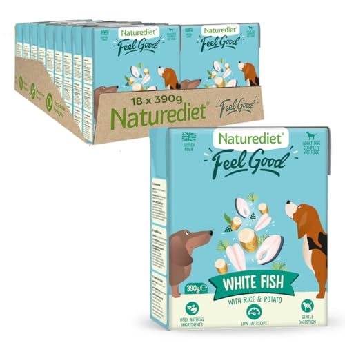 Naturediet - Feel Good Wet Dog Food Natural and Nutritionally Balanced Fish 390g (Pack of 18)
