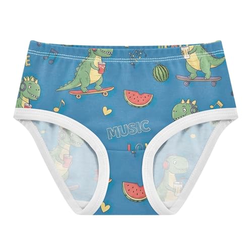 Cartoon Dinosaurs Music Blue Panties for Girl Toddler Underwear Floral Cotton Flower Kids Undies Briefs 2t - Main Image