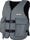 MESLE Schwimmweste Erwachsene Fisherman mit Taschen, 50N Schwimmhilfe für Herren & Damen, Angler Weste für Boot, Auftriebsweste & Prallschutzweste für Sup, Kajak, Farbe:Charcoal, Größe:Adult