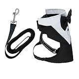 FVOWOH New Pet Leash Anti Breakaway Dog Suit One Chest Harness Tuxedo Set Includes Chest Harness and Leash Drag Bag for Disabled Cats(l1-Black,X-Large)