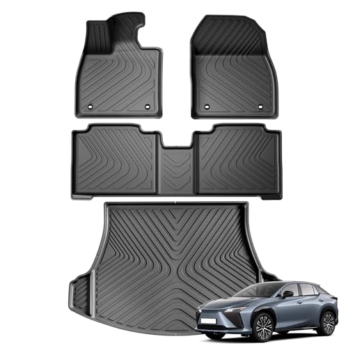 SMABEE Floor Mats & Cargo Mat for Lexus RZ RZ450e RZ300e 2024 2023 Accessories All Weather Floor Liners Trunk Mat Cargo Liner 1st& 2nd Row TPE Anti-Slip Car Mats Interior