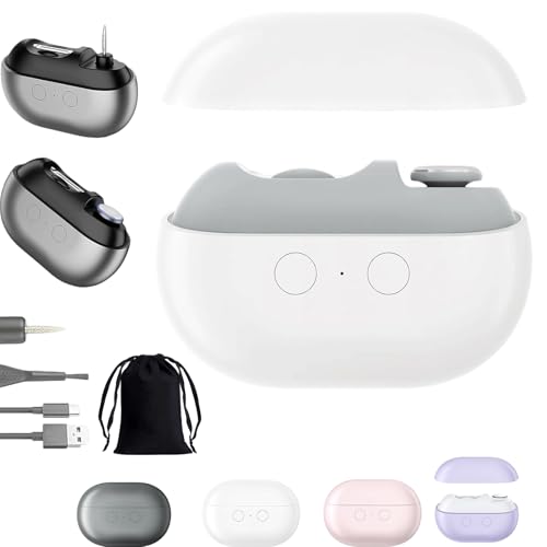 Coupe-ongles électrique 2-en-1 ergonomique blanc avec éclairage LED de précision