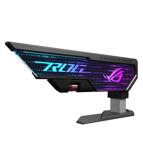 ASUS ROG Herculx Graphics Card Anti-Sag Holder Bracket (Solid Zinc Alloy Construction, Easy Toolless Installation, Included Spirit Level, Adjustable Height, Wide Compatibility, Aura Sync RGB) by Asus - Image 2