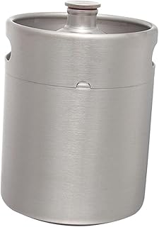 Keg Growler Edelstahl Bier Growler Kegflasche mit Auslassventil zur Frischhaltung von Selbstgebrautem Bier für Reisen Familienfeiern Grillpartys, 2L