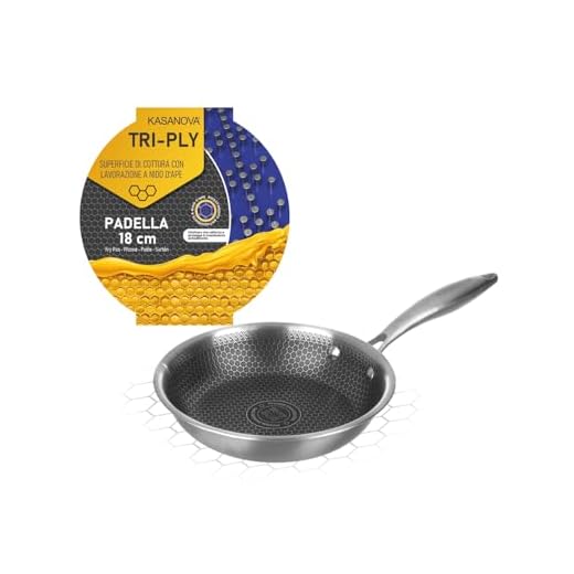 KASANOVA 18 cm 3-ply Tri-ply padella grigio