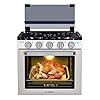 CAMPLUX RV Gas Range 21 Inches Tall, Propane Range Oven with 3 Burners Stove for RV, Apartment, Mobile Home, Stainless Steel, RGS21MSF