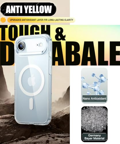 Image of WOW IMAGINE Ultra-Hybrid Back Case Cover for iPhone 17 Air | Compatible with MagSafe | Drop and Camera Protection | Shock Proof Crystal Clear Mobile Back Case (PC+TPU, Transparent)