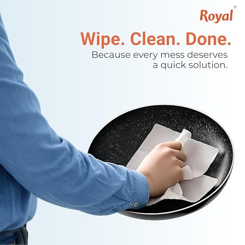 Image of Royal Silky Kitchen Tissue Rolls - 1920 Pulls | 60 Kitchen Towels X 32 Rolls| 2-Ply Soft & Strong Kitchen Paper Towel | Highly Absorbent Disposable Kitchen Tissue | 4 rolls x Pack of 8