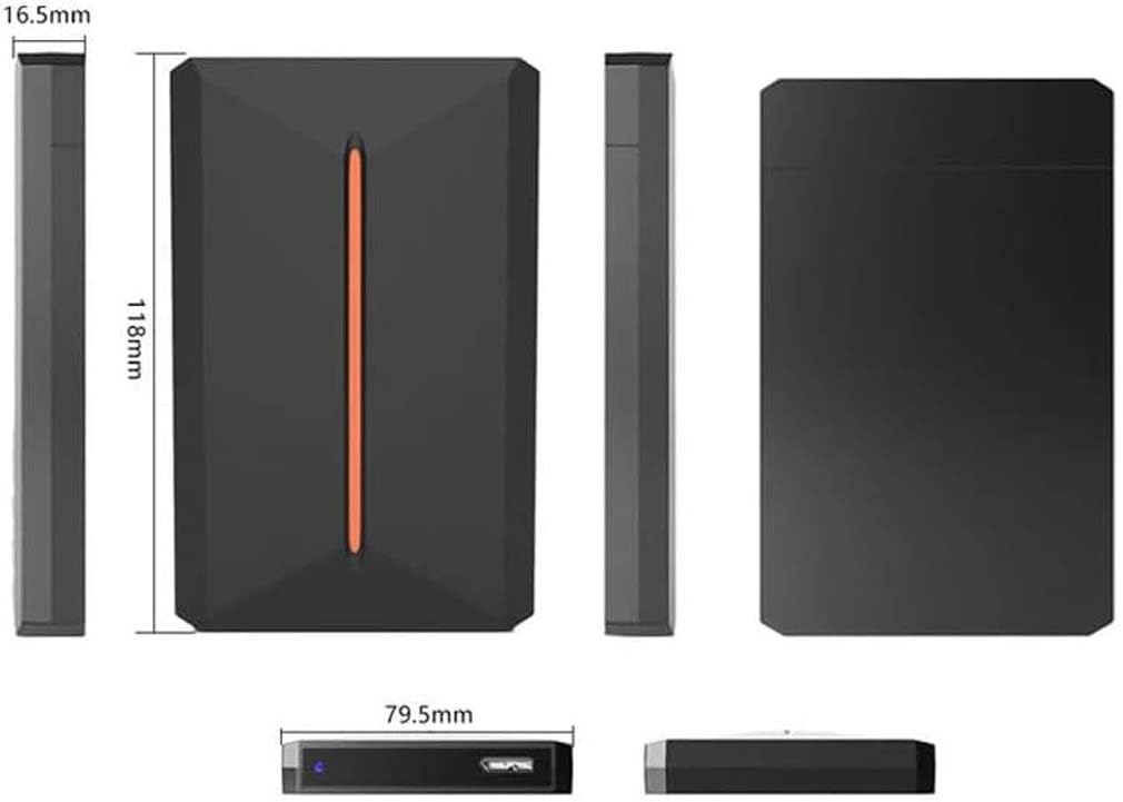 High-Speed Compact External Hard Drive,Disque dur externe 2TB–Disque dur portable USB Typ-C haute vitesse,xtension de Stockage de Sauvegarde de Données Ultra-rapide - Disque Dur (Noir, USB3.0)
