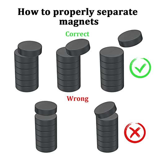 Fhsvud 40 Pcs Small Round Ceramic Magnets 0.7 Inch Circle Disc Tiny Flat Black Ferrite Magnets For Crafts Science Hobbies Refrigerator Whiteboard Fridge Kitchen Workplace School #TOP5