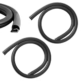 2PCS 2.62Ft Rubber Car Door Seal Strip,U-Shape Thickened B Pillar Sealing Strip for Noise,Dust,Water Reduction,Flexible Push-in Car Door Weather Stripping for Tight Sealing