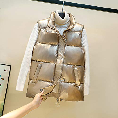 Chaleco de plumón para mujer talla grande chaqueta sin mangas negra otoño e invierno coreano 4XL