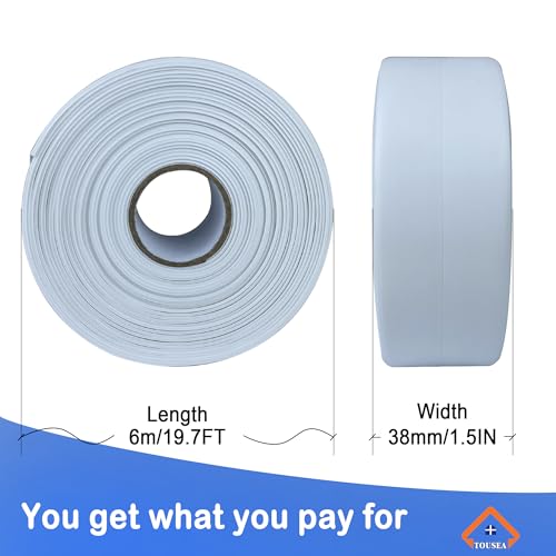 Image of TOUSEA White Caulk Tape for Bathtub Self Adhesive,1.5 inch x 19.7Ft Caulk Strip for Toilet, Tub, Wall Edge -Decorative Wall Trim & Peel and Stick Backsplash Finisher - Renter Friendly, Easy Install