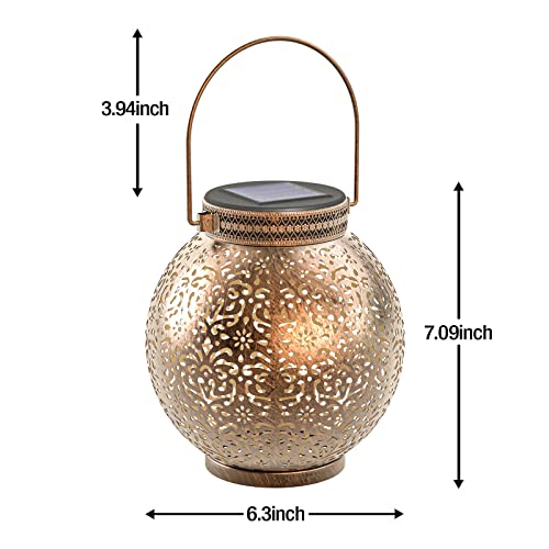 Rexful 2 Pack Solar Lanterns Outdoor Hanging Solar Powered Lights Waterproof Metal Garden Decorative For Tabla, Patio, Courtyard, Party Design With Moon Star Sun Lanterns Led #TOP5