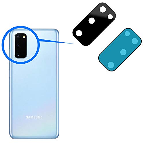 Mmobiel Back Rear Camera Glass Lens Replacement Compatible With Samsung Galaxy S20 Fe / S20 Fe 5G 2020 - Incl. Double Sided Adhesive, Tweezer And Cloth - Black #TOP2