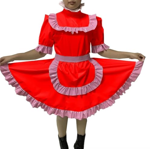 Uniforme de soubrette verrouillable et personnalisable à volants