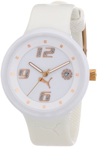 Puma A.PU910672002   Reloj analógico de Cuarzo para Mujer, Correa de Resina Color Blanco