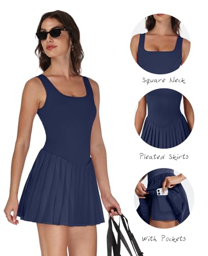 Image of NIASHOT Athletic Dress for Women with Shorts Sleeveless Womens Golf Dress